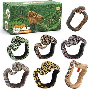 7 Toy Simulated Snake Bracelet - PVC Fun Prank Creative Toys - Halloween Decorative Props and Scary Party Models Real for Adults Teens and Everyday Pranks