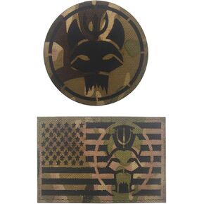 2 Pieces Seal Team/DEVGRU Tactical Military Magic Patch Appliques Stripes Fabric Navy Seals Patches for Clothing National Flag Badges