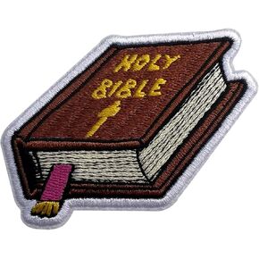 Holy Bible Patch, Size 3" Iron Patch or Sew On Patches for Backpacks Jeans Hats Clothes, Cross Jesus Christ Embroidery Fabric Patches, Bible Verse Embroidered Patches, Gifts for Christians