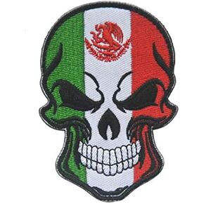 Mexico Skull Head Halloween Flag Embroidery Patch Military Tactical Clothing Accessory Backpack Armband Sticker Gift Patch Decorative Patch Embroidered Patch