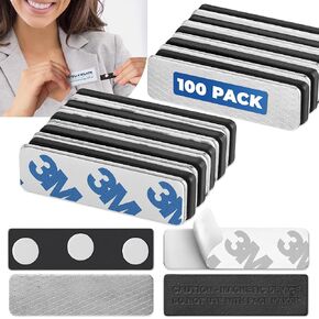 Claev Name Tag Magnets (10 Pack, 1.75 x 0.5 inches), Adhesive Two-Piece Design for Effortless Badge Attachment, Name Badge Magnet Backs w/ 3 Powerful Neodymium Magnets for ID Badge Holders