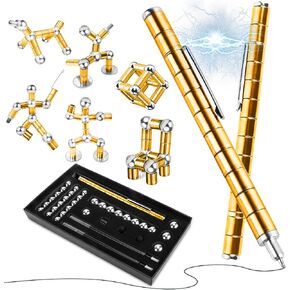 Magnetic Pen Fidget Toy, Upgraded Rainbow Magnet Metal Writing Pen Toy for Anxiety Relief, DIY Multifunctional Decompression Pen for Kids Adults, Idea Gift for Christmas Teens Party Supplies in Saudi Arabia