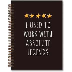 I Used to Work With Absolute Legends Gifts for Coworkers,Retirement Spiral Notebook for Coworker Colleague Office Worker,Farewell Gifts for Coworkers,Black Hardcover Spiral Notebook