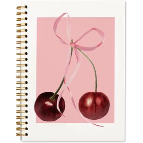 Coquette Preppy Pink Bow Cherry Notebook Journal, Coquette School Supplies, Coquette Gifts Stuff, Coquette Planner Notebooks for Women Girls, Pink Aesthetic Notebooks, 5.5x8.3