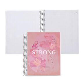 Erin Condren 7" x 9" Dot Grid Spiral Notebook, 5mm Dotted Layout with 80 Lb. Paper, Survivor Affirmation Cover, 160 Dot Grid Notebook Pages, Platinum Coil, Stickers Included
