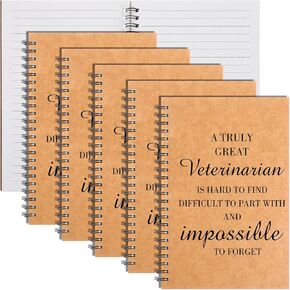 6 Pack Vet Tech Gifts Veterinarian Blank Notebook 100gsm Thick Blank Paper & Hard Kraft Cover Veterinarian Appreciation Gifts Thank You Gifts for Veterinary Tech Coworker Animal Rescue Gifts
