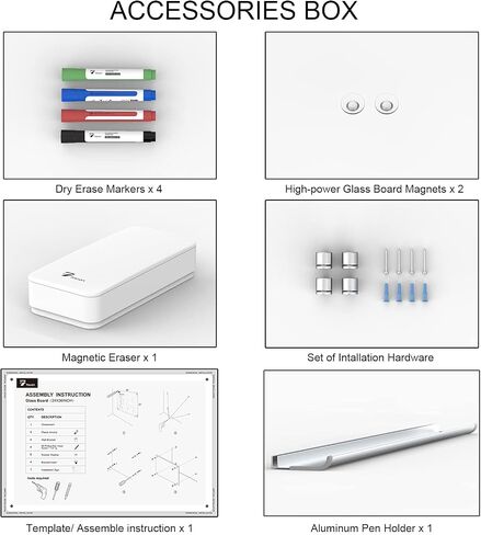 TOWON 36 x 24 Inch Glass Calendar Dry Erase Board for Wall, Magnetic Whiteboards Calendar, White Board Calendar Dry Erase for Wall, Monthly Planner Whiteboard Set, 3 x 2 Ft in Saudi Arabia