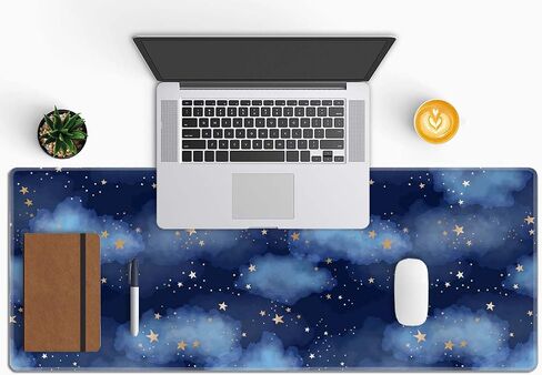 حصيرة مكتب ستارز آند كلاودز، لوحة ماوس ألعاب كبيرة مقاس XL، لوحة ماوس ممتدة، وسادة مكتب كبيرة، وسادة لوحة مفاتيح كبيرة، حصيرة مكتبية مقاس 31.5 بوصة × 11.8 بوصة، للاعبين ذوي الحواف المخيطة وقاعدة مطاطية مضادة للانزلاق in Kuwait