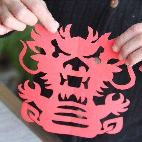 Chinese New Year Decoration - Spring Festival Paper Cutting for Window Decor, Rabbit Fu Character Paper Red Stickers for Wall and Door, Best Lucky Party Gift for Kids in Kuwait