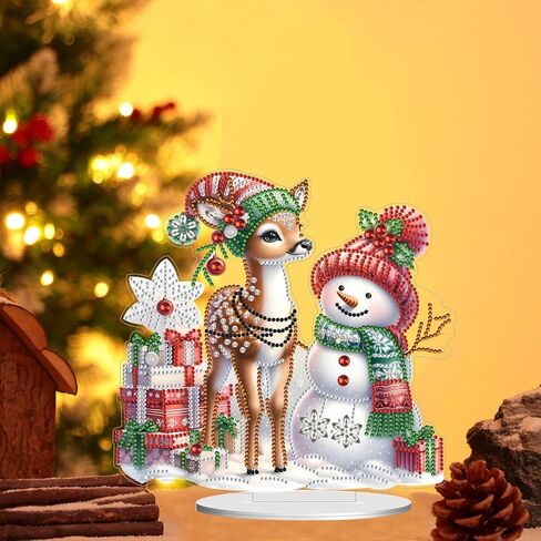 ARTopet DIY Diamond Desktop Ornaments Christmas Snowman Diamond Art Painting Tabletop Ornaments Single Sided Diamond Design Home Decor-Snowman04 in Kuwait
