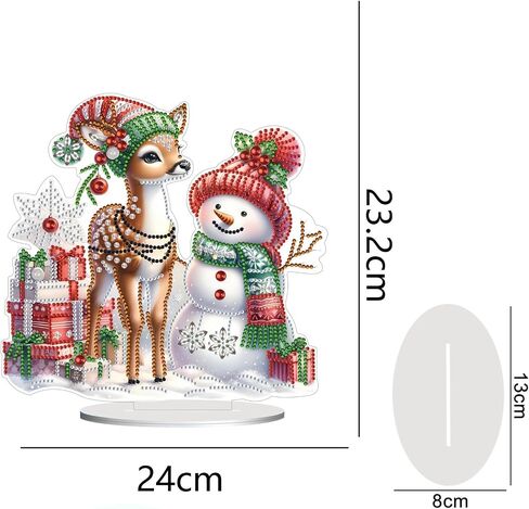 ARTopet DIY Diamond Desktop Ornaments Christmas Snowman Diamond Art Painting Tabletop Ornaments Single Sided Diamond Design Home Decor-Snowman04 in Kuwait