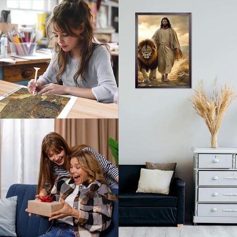 مجموعات الرسم الماسي من CEOVR Jesus، نقاط فنية ماسية لعيد الفصح للبالغين المبتدئين، حفر كامل 5D فن كريستال جوهرة DIY، مجموعات الحرف اليدوية للبالغين الفنون والحرف اليدوية، ديكور حائط للمكتب المنزلي 12 × 16 بوصة in Saudi Arabia