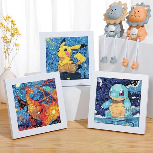 Gearock 4 Pack Anime Diamond Painting Kits for Adults Beginner, Starry Night 5D DIY Cute Cartoon Small Diamond Art Kits for Birthday Halloween Christmas Gifts, Big Gem Art Kits, 6x6 Inch in Saudi Arabia