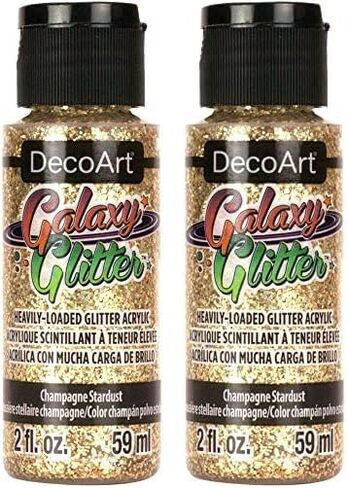 DecoArt Galaxy Glitter Acrylic Paint 2oz-Starburst-Champagne,Gold,59ml in Saudi Arabia