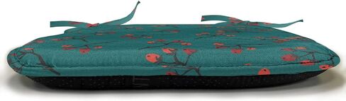Ambesonne Winter Chair Seating Cushion Set of 4, Deer Silhouettes with Blossoming Flowers Abstract Christmas Nature, Anti-Slip Seat Padding for Kitchen & Patio, 16"x16", Olive Green Pale Green in Saudi Arabia