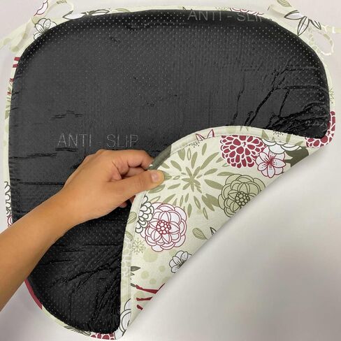 Ambesonne Winter Chair Seating Cushion Set of 4, Deer Silhouettes with Blossoming Flowers Abstract Christmas Nature, Anti-Slip Seat Padding for Kitchen & Patio, 16"x16", Olive Green Pale Green in Saudi Arabia