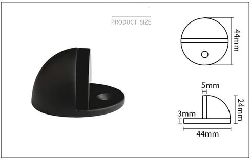 Door Stopper (2 Pack) Stainless Steel Floor Mounted Door Stop, Can be Drilled or Drill-Free 3M Adhesive, Doorstop for Hotel Home Restaurant, in Floor Mount Half Dome Door Stopper (Black) in Saudi Arabia