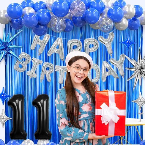 14th Birthday Party Decorations for Boys, Navy Blue Silver Black Happy 14 Birthday Decorations Set with Birthday Backdrop Banner 14 Number Balloons for Him 14 years old. in Saudi Arabia