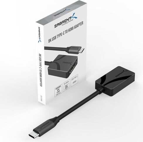 SABRENT 4K USB Type-C to HDMI Adapter - Plug-and-Play, 4K@60Hz, HDR10/Dolby Vision Support, Compatible with Laptops, Tablets, Smartphones, and Gaming Devices - Portable Aluminum Design (DA-CH4K) in Saudi Arabia