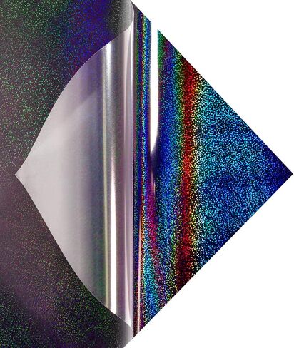 VViViD Black Holographic Glitter Chrome Heat Transfer Vinyl, Iron Designs onto T-Shirts 10" x 8ft in Saudi Arabia