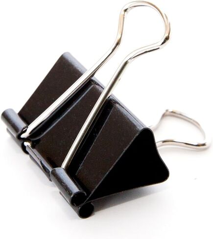 U Brands Binder Clips, Medium 1-1/4" Width, 1/2" Paper Holding Capacity, Black and Silver Steel, 96-Count in Saudi Arabia