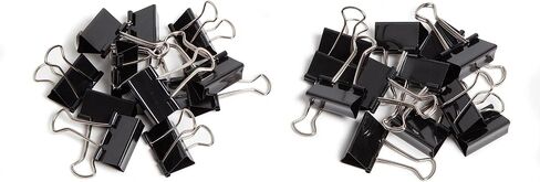 U Brands Binder Clips, Medium 1-1/4" Width, 1/2" Paper Holding Capacity, Black and Silver Steel, 96-Count in Saudi Arabia