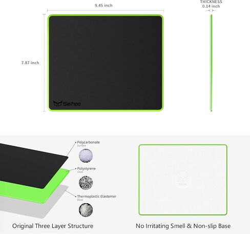 Metal Aluminum Mouse Pad Premium Hard Double Side Waterproof Ultra Smooth Office Supplies Blap Mousepad Fast and Accurate Control for Office and Game Laptop (Black, 11.81X9.45in) in Saudi Arabia
