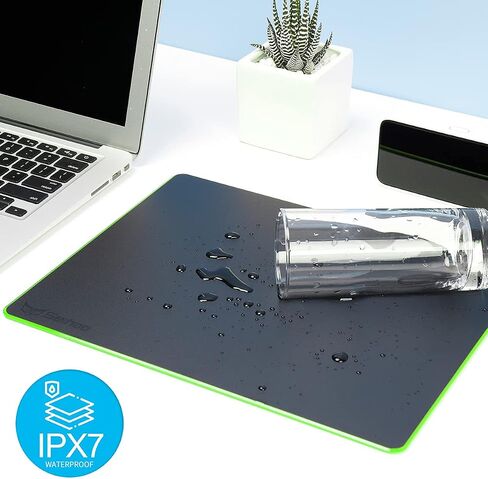 Metal Aluminum Mouse Pad Premium Hard Double Side Waterproof Ultra Smooth Office Supplies Blap Mousepad Fast and Accurate Control for Office and Game Laptop (Black, 11.81X9.45in) in Saudi Arabia
