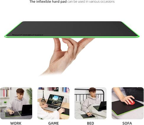 Metal Aluminum Mouse Pad Premium Hard Double Side Waterproof Ultra Smooth Office Supplies Blap Mousepad Fast and Accurate Control for Office and Game Laptop (Black, 11.81X9.45in) in Saudi Arabia