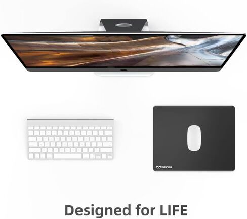 Metal Aluminum Mouse Pad Premium Hard Double Side Waterproof Ultra Smooth Office Supplies Blap Mousepad Fast and Accurate Control for Office and Game Laptop (Black, 11.81X9.45in) in Saudi Arabia