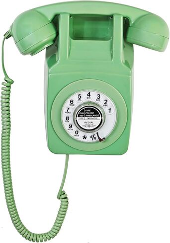 Retro Landline Telephone, Artisam Classic Corded Wall Phone, Vintage Old Fashion Wall Mount Rotary Dial Phone with Redial Function for Home Office Hotel School in Saudi Arabia
