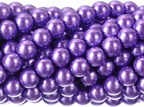RUBYCA 200Pcs Czech Tiny Satin Luster Glass Pearl Round Bead for Beading Jewelry Making 8mm Cream in Kuwait