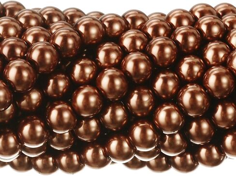 RUBYCA 200Pcs Czech Tiny Satin Luster Glass Pearl Round Bead for Beading Jewelry Making 8mm Cream in Kuwait
