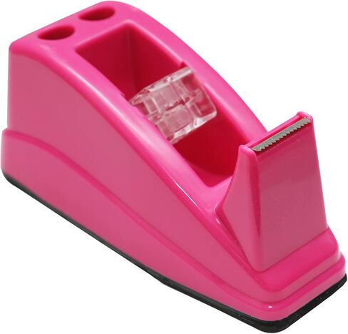 QILIMA Transparent Acrylic Tape Dispenser, Clear Tapes and Refillable Dispensers, Desktop Tape Dispenser Acrylic for Home,Tape Cutter Holder Fits Standard Tape Rolls, Office and School in Saudi Arabia