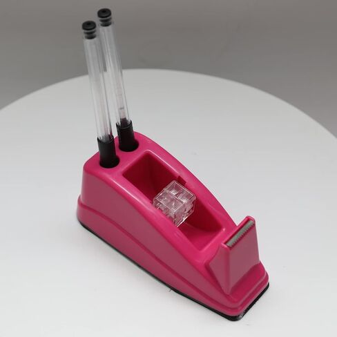 QILIMA Transparent Acrylic Tape Dispenser, Clear Tapes and Refillable Dispensers, Desktop Tape Dispenser Acrylic for Home,Tape Cutter Holder Fits Standard Tape Rolls, Office and School in Saudi Arabia