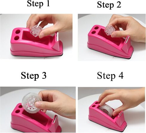QILIMA Transparent Acrylic Tape Dispenser, Clear Tapes and Refillable Dispensers, Desktop Tape Dispenser Acrylic for Home,Tape Cutter Holder Fits Standard Tape Rolls, Office and School in Saudi Arabia