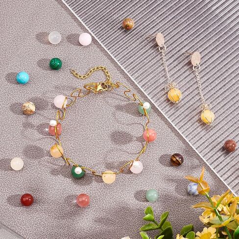 NBEADS 100 PCS Random Mixed Color No Hole Undrilled Natural Gemstone Beads, Synthetic Loose Beads Stone Charms for DIY Jewelry Making in Saudi Arabia