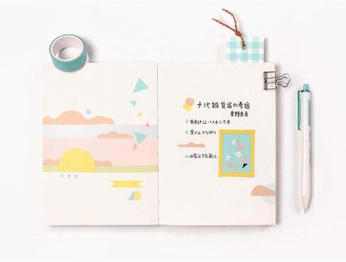 YUBBAEX Washi Tape 12 لفة مجموعة أشرطة تزيينية بألوان قوس قزح للفنون والحرف اليدوية والمجلات والمخططين وسجلات القصاصات واللف (8 مم) in Kuwait