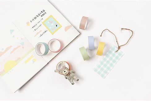 YUBBAEX Washi Tape 12 لفة مجموعة أشرطة تزيينية بألوان قوس قزح للفنون والحرف اليدوية والمجلات والمخططين وسجلات القصاصات واللف (8 مم) in Kuwait