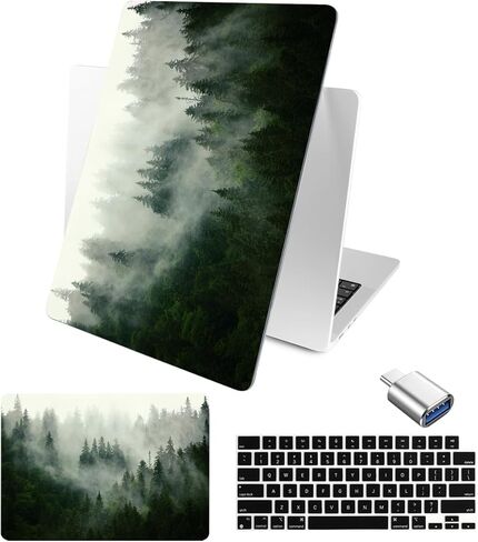 Batianda Case for 15-inch MacBook Air 2024 M3 2023 M2 Chip Model A3114/A2941, Unique Designed Protective Plastic Hardshell & Keyboard Cover -Durable Scratch-Resistant, Scientific Formula in Kuwait