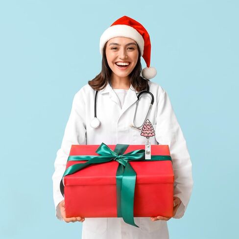 عيد الميلاد شارة بكرة قابل للسحب لطيف عيد الميلاد الرنة شارة حامل ممرضة اسم العلامة حامل طب الأطفال التمريض شارة كليب للممرضة طبيب عامل التمريض طالب in Kuwait
