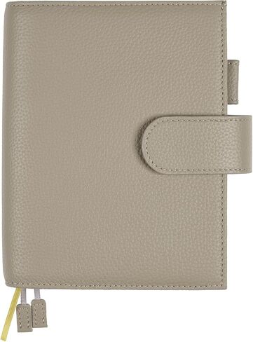 غطاء مخطط جلدي مقاس A6 لـ Hobonichi وStalology وMidori Hibino وLeuchtturm1917 والمزيد - مع حلقة قلم وفتحات للبطاقات وجيب خلفي وإشارات مرجعية (وردي) in Saudi Arabia