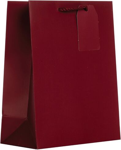 Jillson Roberts 6-Count Medium 8" x 10" x 4" All-Occasion Gift Bags Available in 20 Solid Colors, Burgundy Matte in Kuwait