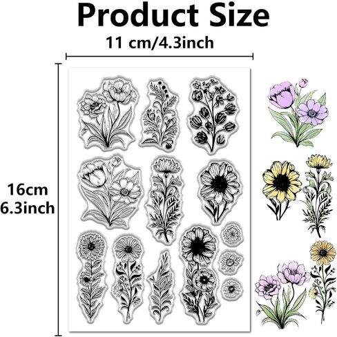 CRASPIRE Plant Clear Stamps Vintage Leaf Lavender Reusable Transparent Silicone Stamp Seals for Journaling Card Making Decor DIY Scrapbooking Photo Album Decorative Stamp Sheets in Saudi Arabia
