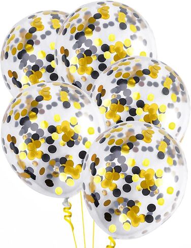 Orange Purple Confetti Balloons 25 Pcs, 12 Inch Thickened Clear Latex Balloon with Confetti Inside for Halloween Party Decorations Birthday Baby Shower Bridal Shower Decoration Supplies in Kuwait