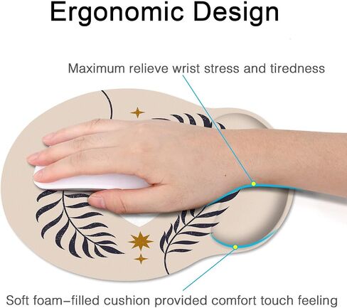 Britimes Ergonomic Mouse Pad with Wrist Support Pink Human Skeleton Skull Non-Slip Rubber Base Mousepad for Home Office Gaming Working Computers Laptop Easy Typing & Pain Relief in Kuwait