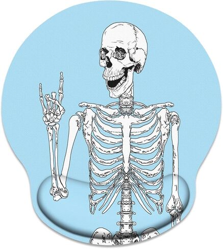 Britimes Ergonomic Mouse Pad with Wrist Support Pink Human Skeleton Skull Non-Slip Rubber Base Mousepad for Home Office Gaming Working Computers Laptop Easy Typing & Pain Relief in Kuwait