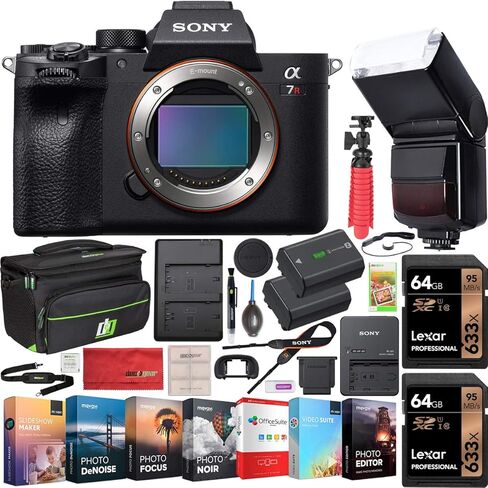 Sony a7R IV Full Frame Mirrorless Camera Body ILCE-7RM4A/B Filmmaker's Bundle Including DJI RS 3 Mini Gimbal Stabilizer Kit + Deco Gear Photography Backpack + 64GB High Speed Card & Software in Saudi Arabia