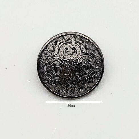 25PC Sewing Metal Buttons with Shank Buttons for Clothing DIY Sewing Scrapbooking Crafts Decorations - Black 20mm in Kuwait