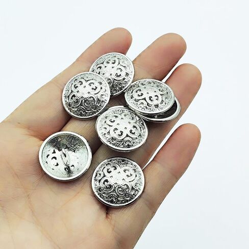 25PC Sewing Metal Buttons with Shank Buttons for Clothing DIY Sewing Scrapbooking Crafts Decorations - Black 20mm in Kuwait
